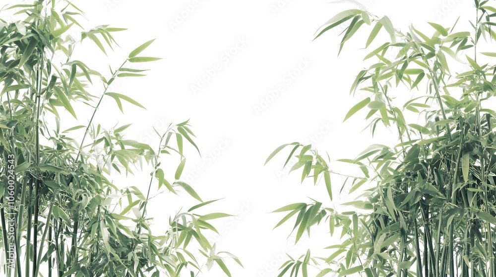 Fototapeta premium Bamboos isolated on the white background.