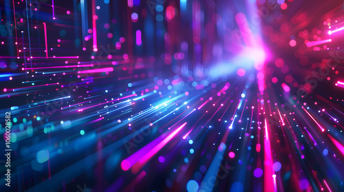 Future technology line background and light effect, cyberpunk style background material with a sense of technology