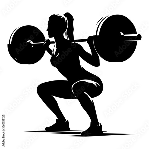 Weightlifting Silhouette Vector Illustration