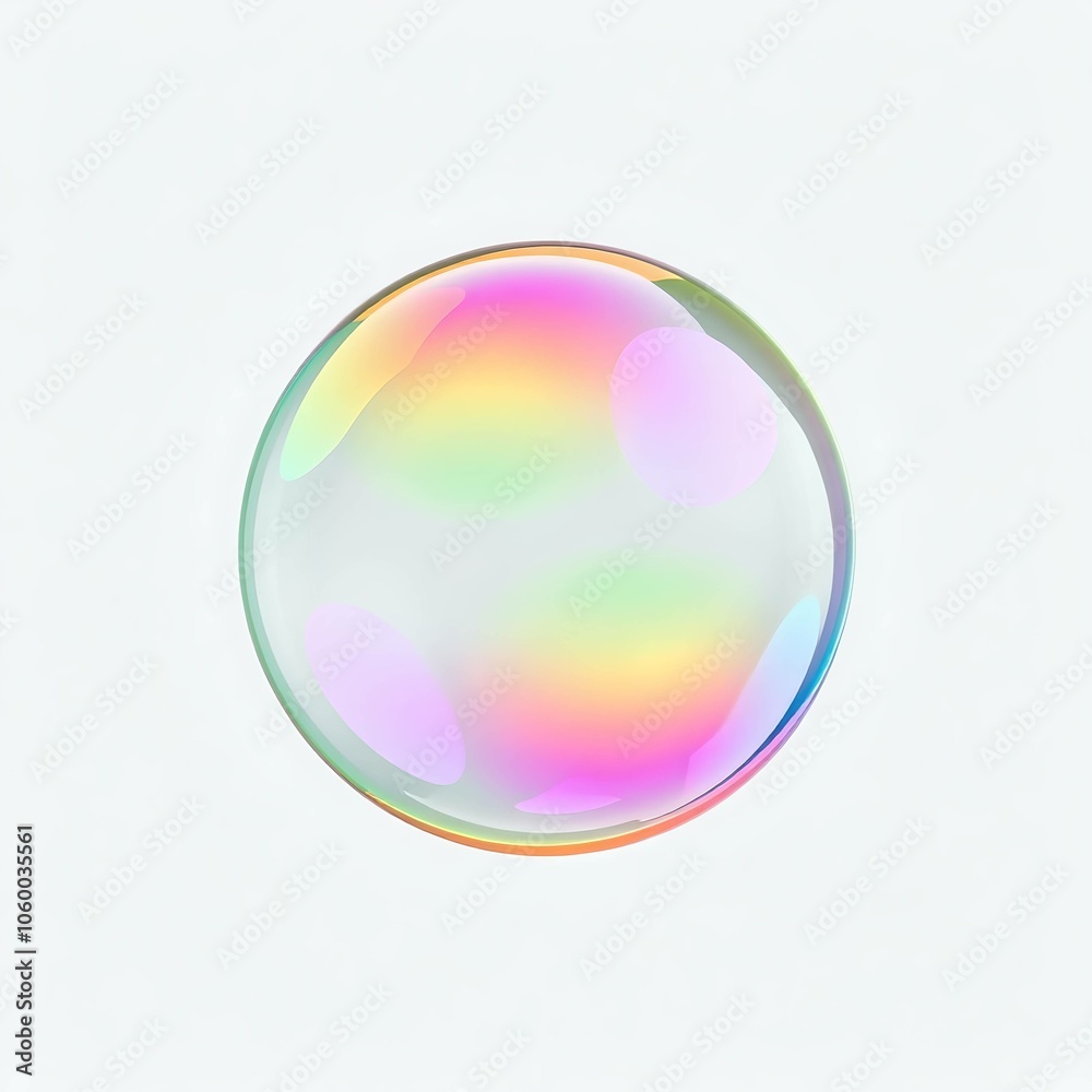 Single colorful bubble isolated Single colorful bubble isolated
