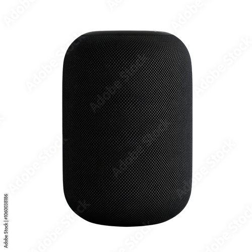 Wallpaper Mural Black Smart Speaker: A sleek and modern black smart speaker sits on a neutral backdrop, ready to fill your home with music, podcasts, and voice commands. Torontodigital.ca