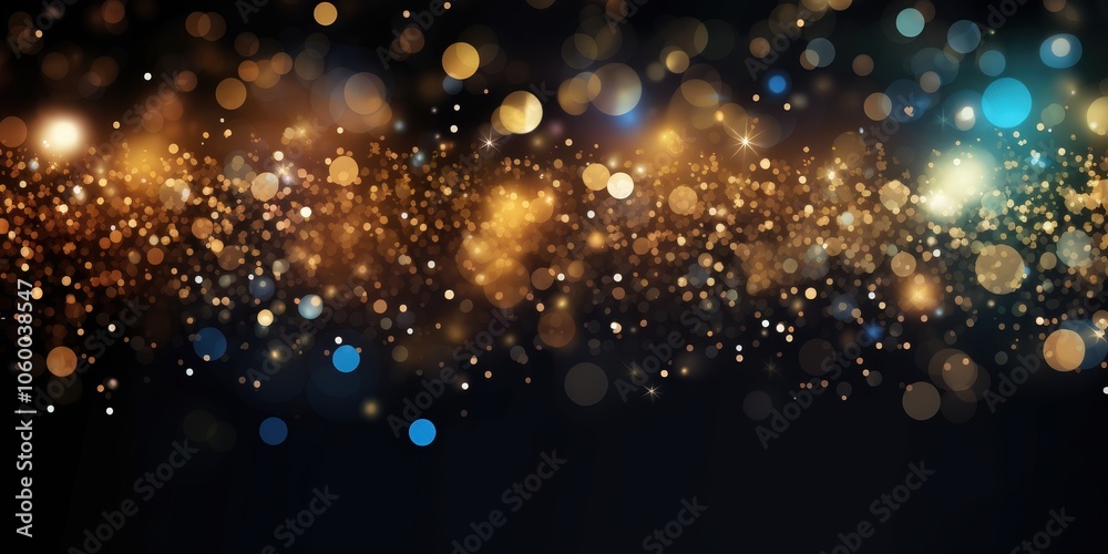 Obraz premium Bright and Colorful Glittering Bokeh Background , Happy New Year Celebration Sparkles Banner, space for text 