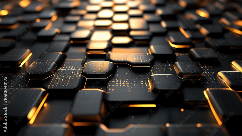 Obraz premium 3D Halogen Black and gold background 