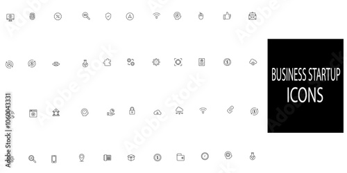 Business starup simple concept 44 icons set.Vector illustration. photo