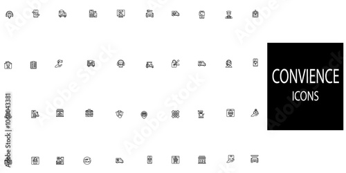 Convience simple concept 40 icons set.Vector illustration.