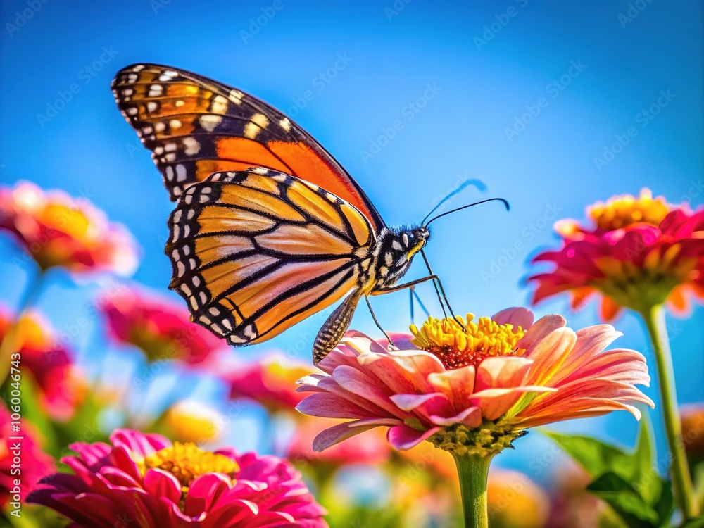 **Butterfly on a Flower: Panoramic Beauty** **Butterfly on a Flower: Panoramic Beauty**