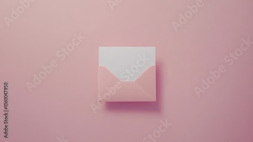 Envelope with Blank White Card and Copy Space on Background