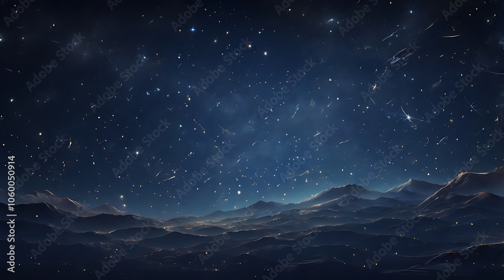 Fototapeta premium A Celestial-Themed Background with Constellations, Shooting Stars, and Subtle Gradients of Night Sky