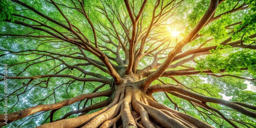 custom made wallpaper toronto digitalTowering tree trunk with intricate network of branches and leaves, tree bark, giant tree