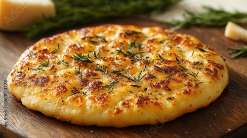 Deliciously Baked Potato Rosemary Flatbread with Grated Cheese Perfect for Culinary Enthusiasts and Food Lovers Alike