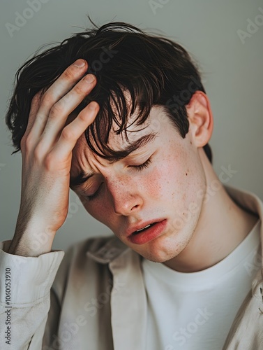 man with headache