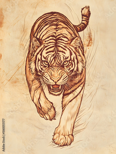 tigers and white tigers with various creative themes, atmospheres, and perspectives photo