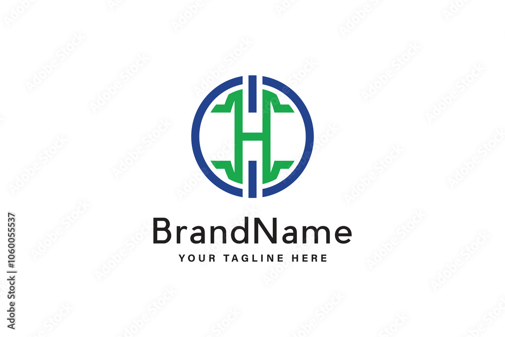 Obraz premium Circle H Letter logo vector design template