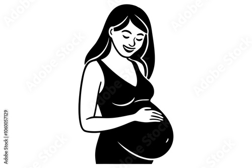  a pregnant woman design silhouette vector illustration