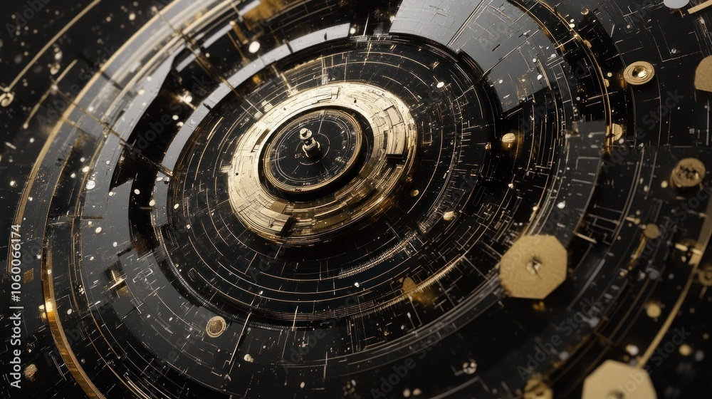 Fototapeta premium Abstract Circular Design with Golden Accents