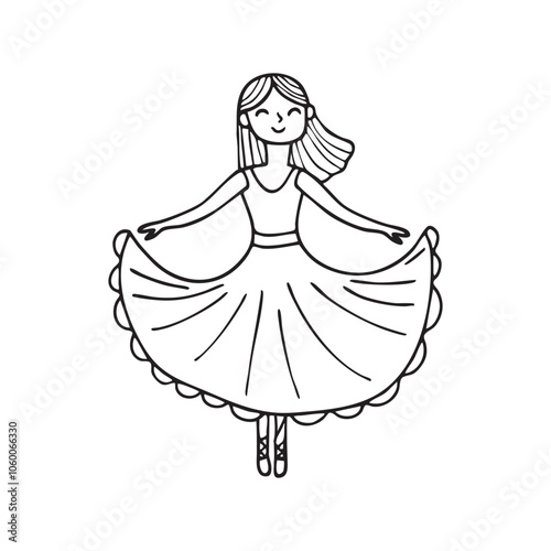 Dancer twirling with a flowing costume 