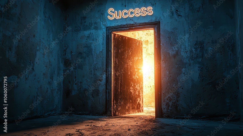 Obraz premium A symbolic door labeled 