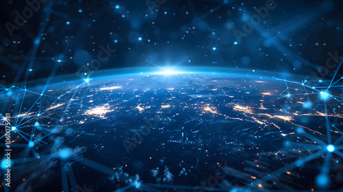 worldwide network connection, digital art illustration