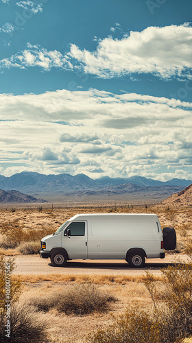 Delivery truck with blank white board for mockup