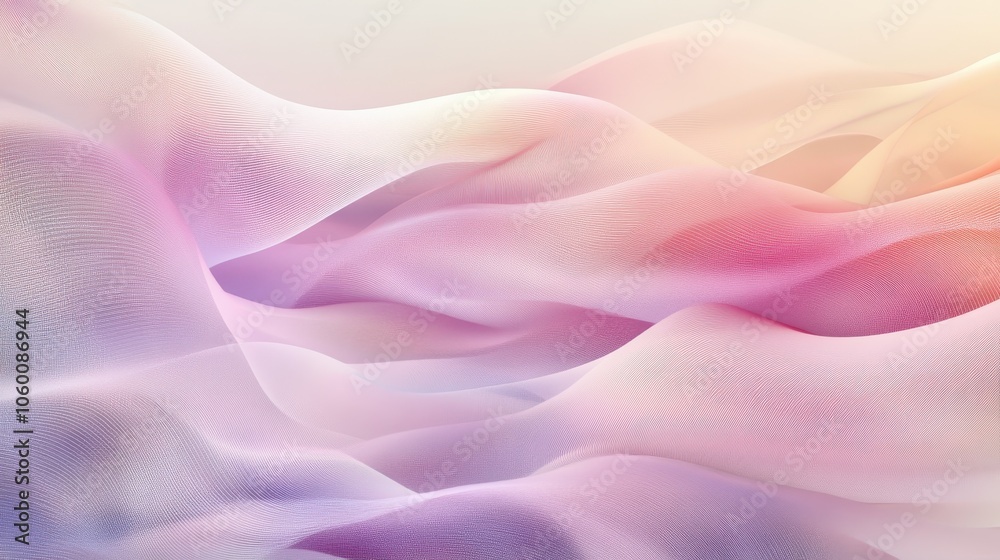 Obraz premium Serene Wave Pattern on Transparent Abstract Background - Soft Colors and Ideas
