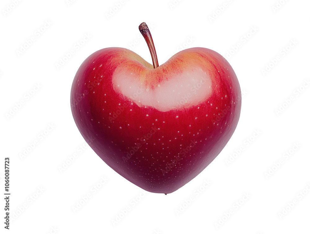Obraz premium Heart-Shaped Red Apple Isolated on White Background