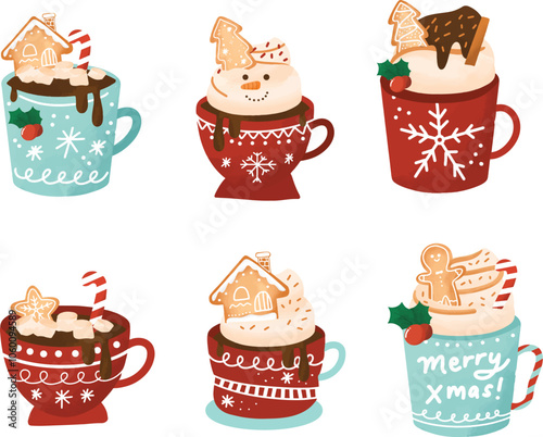 winter holiday drinks include hot and iced coffee. Holiday drinks with ginger cookies cream candy cane chocolate marshmallow 