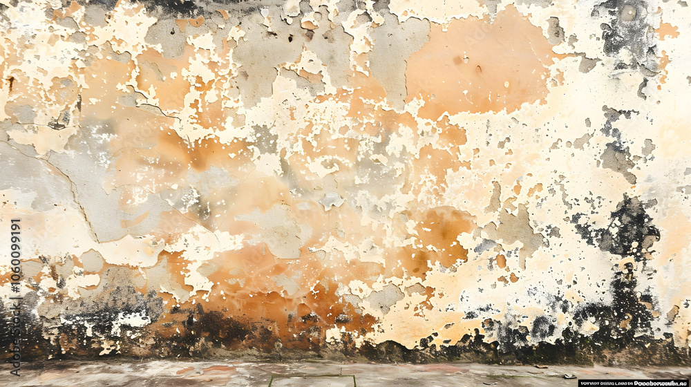 Fototapeta premium Man's Touch Confronting the Mold on a Wall