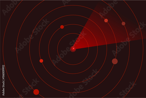 Vector radar screen. Futuristic HUD radar display. Sci-fi design element isolated on background. Military air scan. Submarine navy search. System blip. Vector illustration of navigation interface.