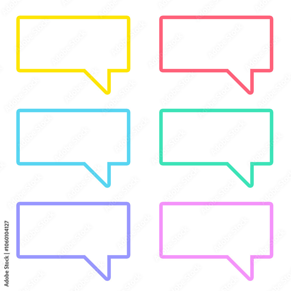 Illustrations of various speech bubbles used in conversations or chatting. Illustrations of various speech bubbles used in conversations or chatting.