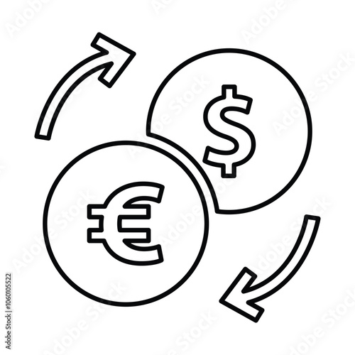 Money Exchange Icon In Outline Style