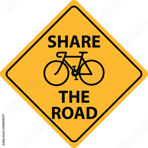 Share the road. Bicycle share the road sign. Share the road traffic symbol. flat style.