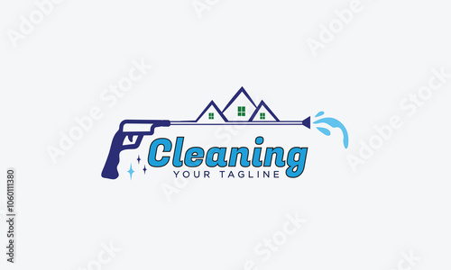 Creative cleaning logo design vector template