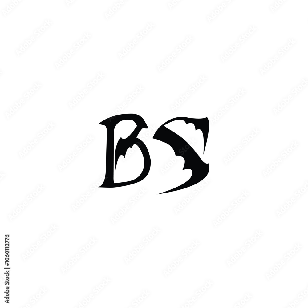 Obraz premium BS monogram logo design letter text name symbol monochrome logotype alphabet character simple logo