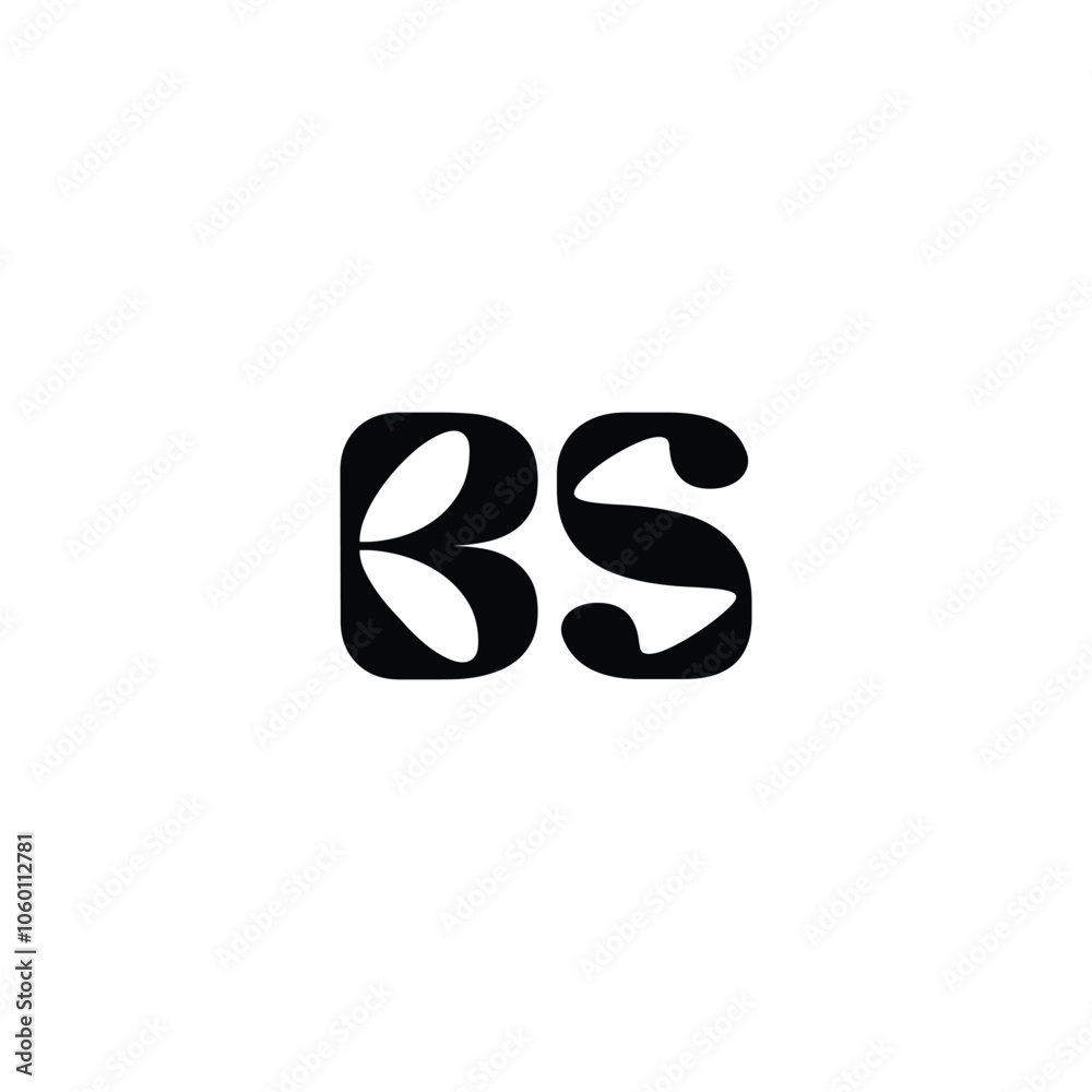 Obraz premium BS monogram logo design letter text name symbol monochrome logotype alphabet character simple logo