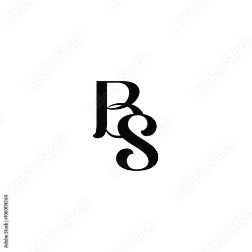BS monogram logo design letter text name symbol monochrome logotype alphabet character simple logo