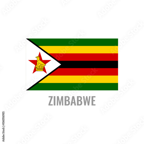 Zimbabwe flag icon. The country sign. Rectangle shape. Isolated on a white background. Vector image. Free Download Zimbabwe flag icon. The country sign. Rectangle shape. Isolated on a white background. Vector image. - GFXLoad