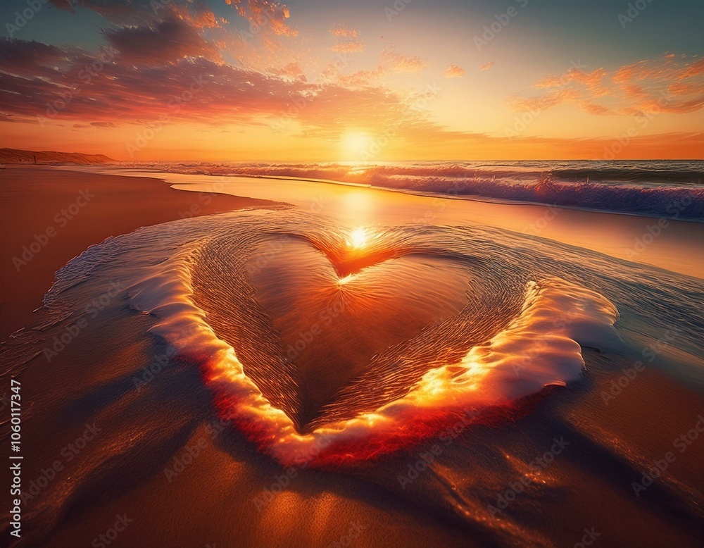 Fototapeta premium A heart drawn on the beach 