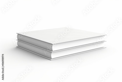 Blank hardcover books on white background for mockup or design projects National Book Award Week