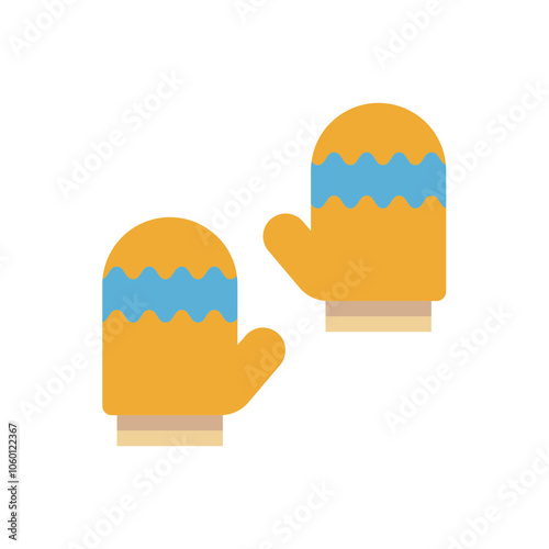 Mittens winter gloves flat icon