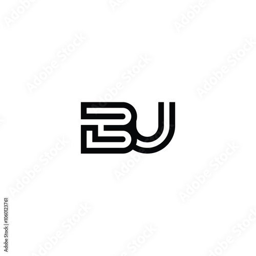 BU monogram logo design letter text name symbol monochrome logotype alphabet character simple logo