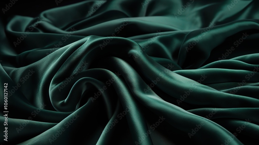 Fototapeta premium Rich Green Fabric Texture Close-Up