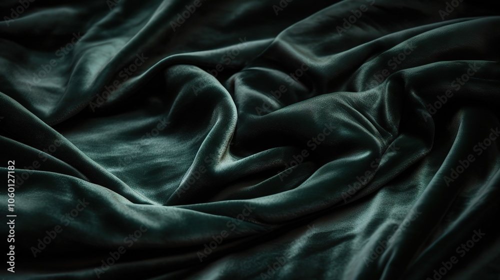 Fototapeta premium Rich Green Fabric Texture Close-Up