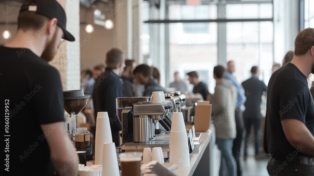 Fototapeta premium Urban Coworking Space with Networking and Coffee Culture