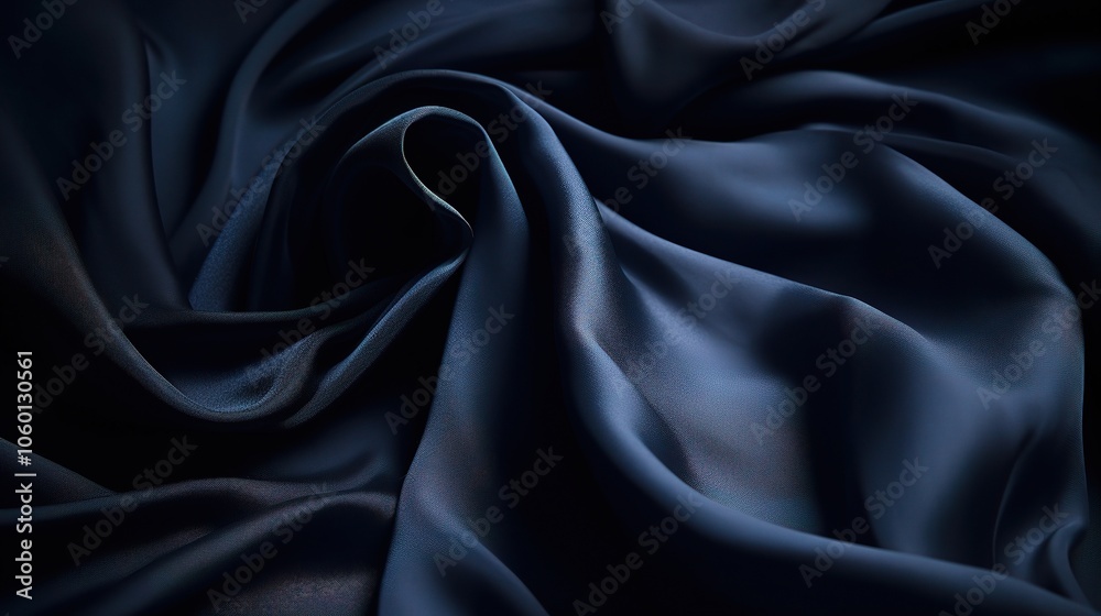 Obraz premium Deep Blue Fabric Texture with Elegant Folds