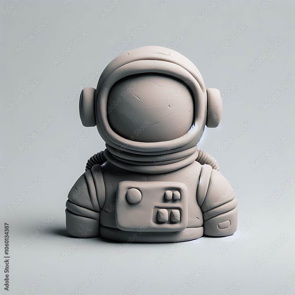 Flat illustration of astronaut, clay made, gaming asset Flat illustration of astronaut, clay made, gaming asset