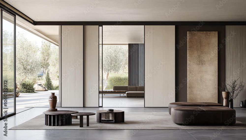 Fototapeta premium Minimalist and unique interior design in the house