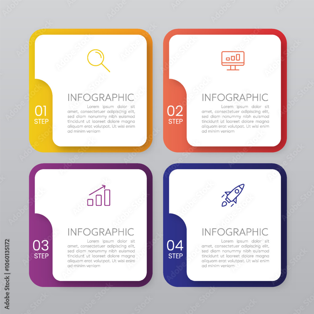 Obraz premium 4 option infographic template with icon