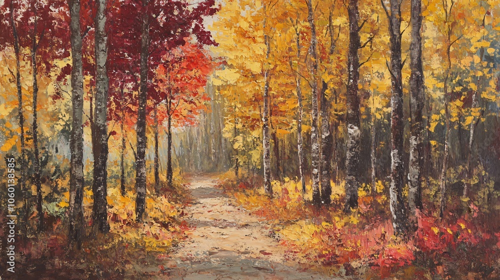 Obraz premium Autumn Forest Path