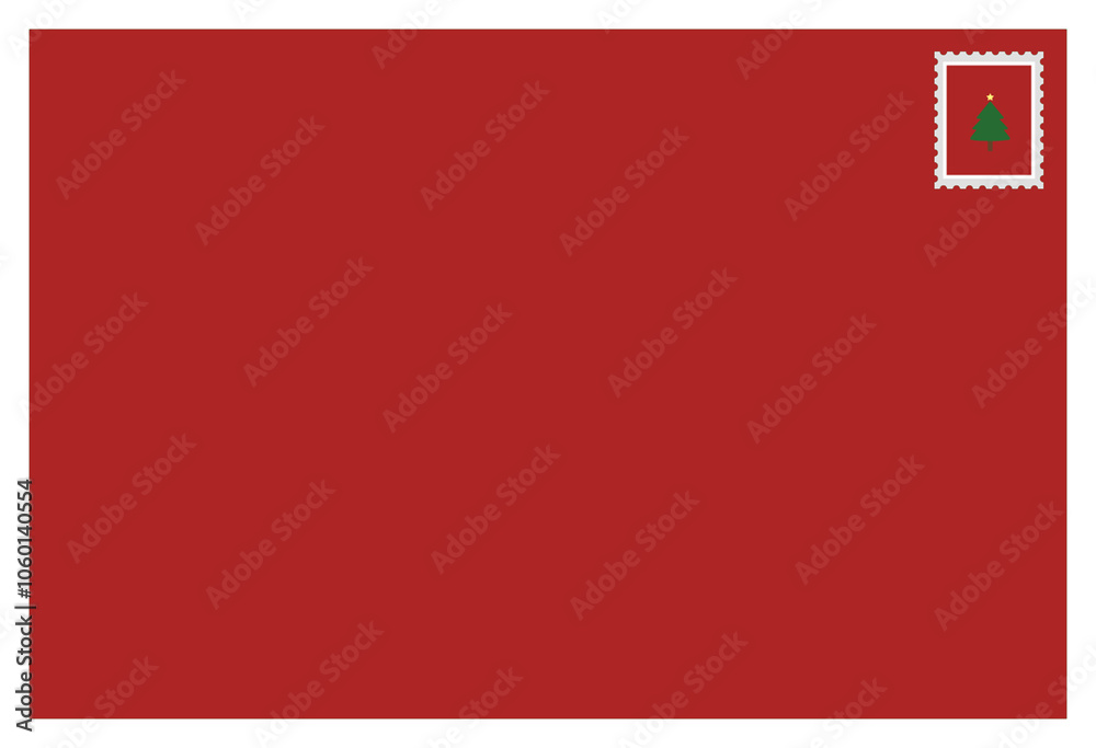Christmas tree postcard graphic design, red and green. Christmas tree postcard graphic design, red and green.