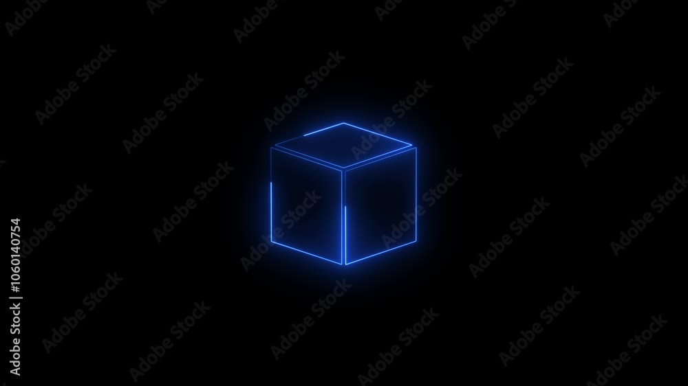 Neon cube frame. square magenta grid with magical glow 3d render in dark space. Geometric portal with simple futurist.. Neon cube frame. square magenta grid with magical glow 3d render in dark space. Geometric portal with simple futurist..